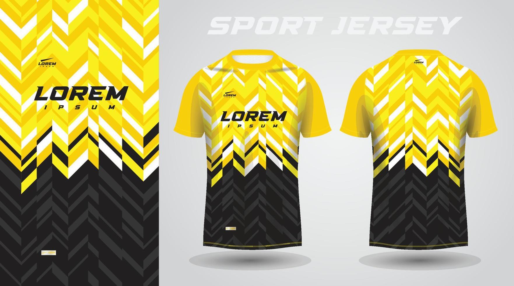 gul svart skjorta fotboll fotboll sport jersey mall design attrapp vektor