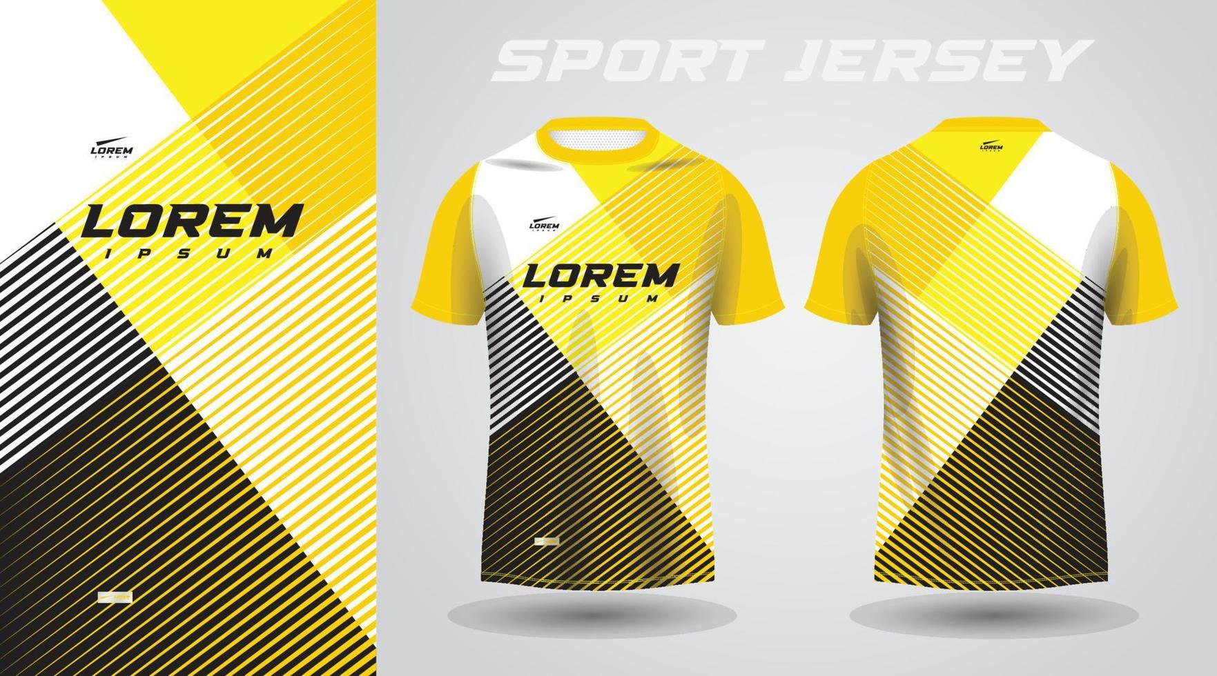 gul svart skjorta fotboll fotboll sport jersey mall design attrapp vektor