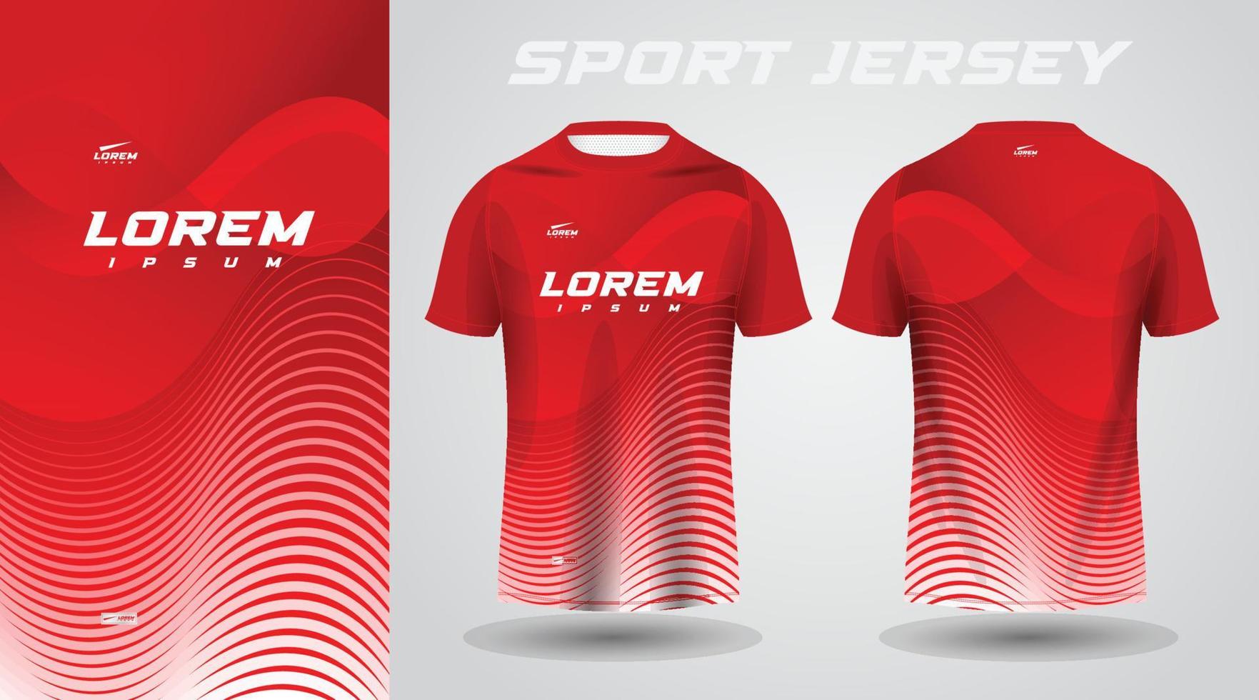 röd skjorta fotboll fotboll sport jersey mall design attrapp vektor