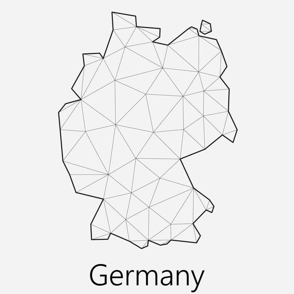 Vektor niedrig polygonal Deutschland Karte.