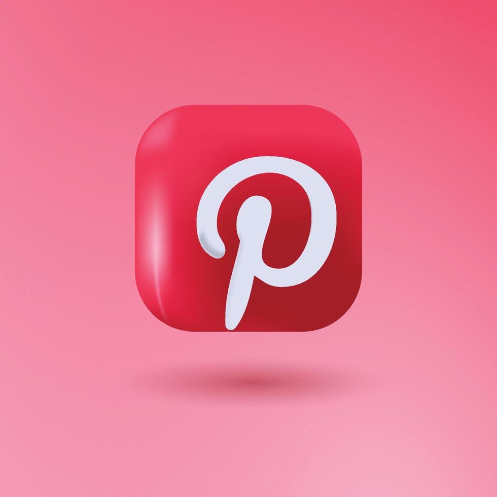 pinterest 3d icon vektor