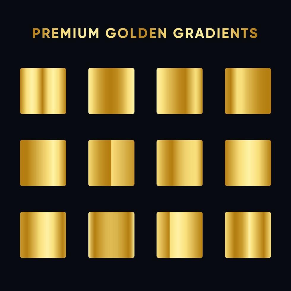 premium guld gradient set vektor