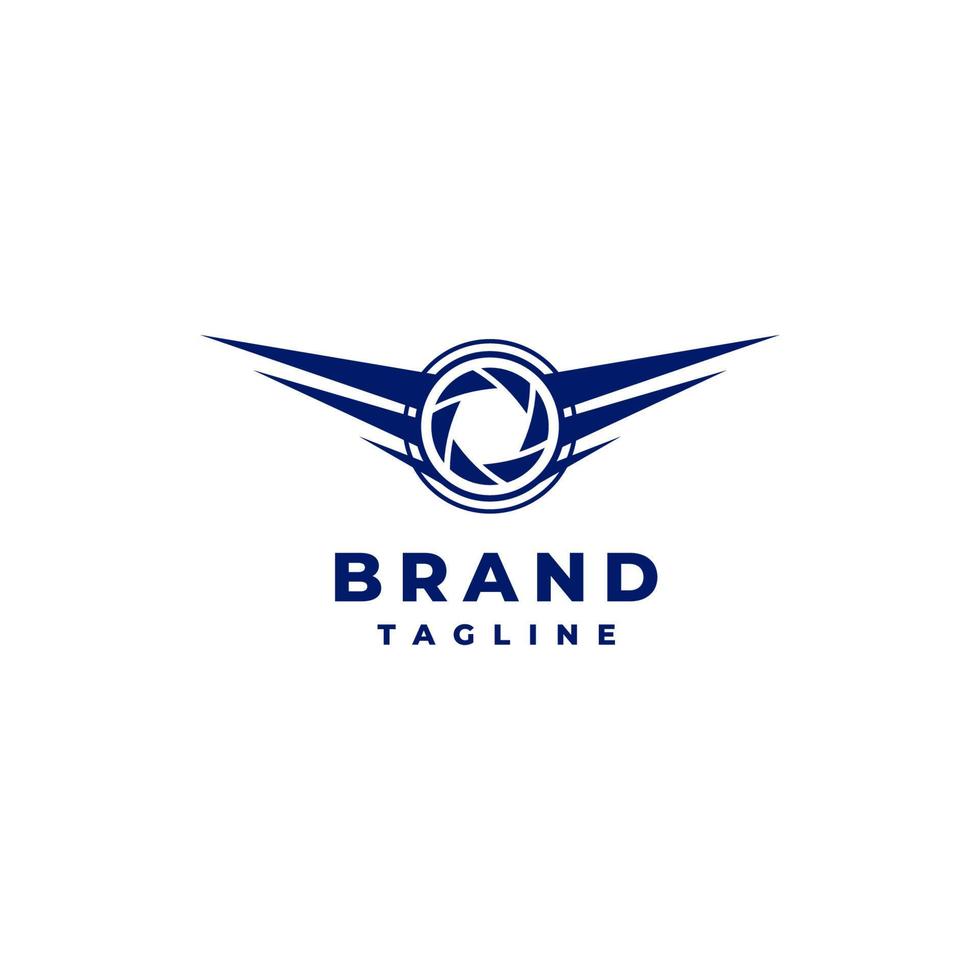 sauber, modern und Fachmann Drohne Logo Design. einfach Fotografie Logo Design im Kamera Symbole mit sportlich Flügel. vektor