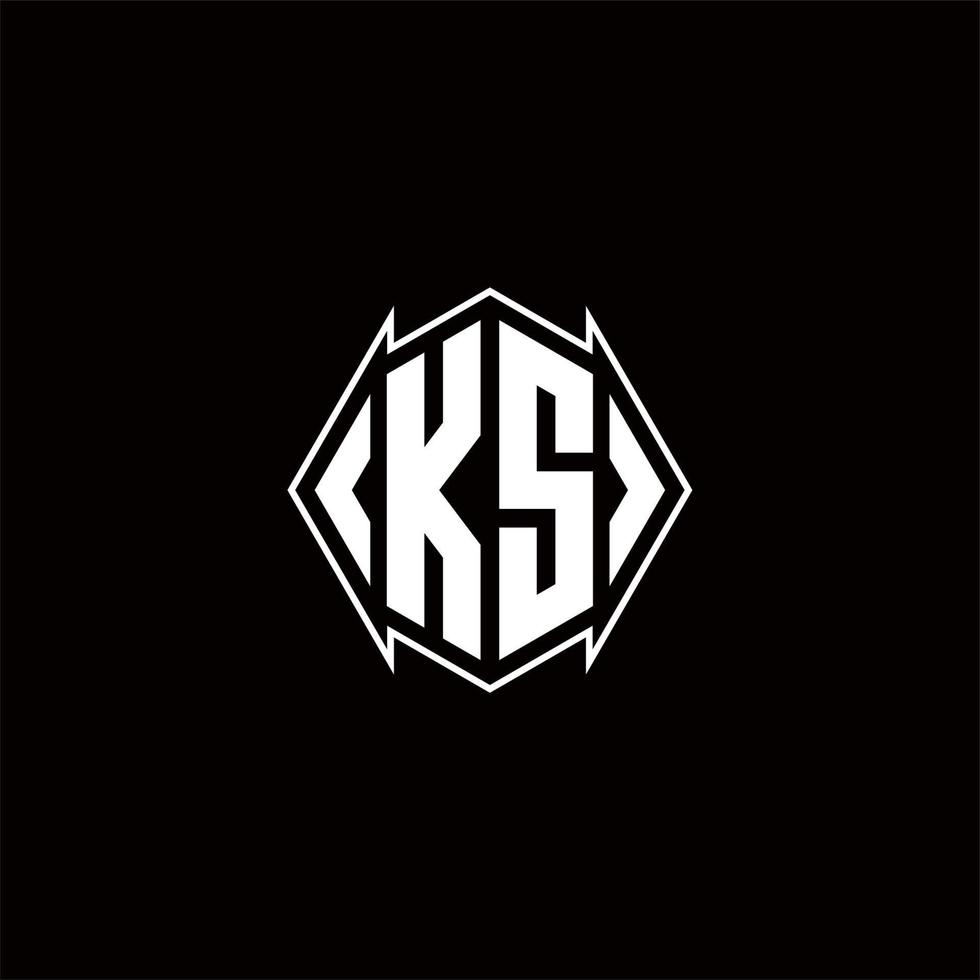 k Logo Monogramm mit Schild gestalten Designs Vorlage vektor