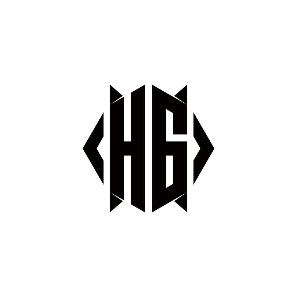 hg Logo Monogramm mit Schild gestalten Designs Vorlage vektor