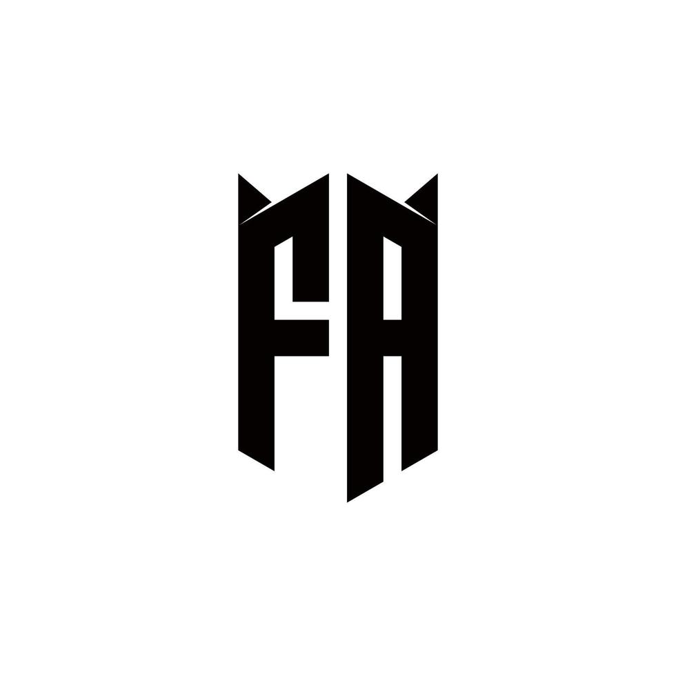 Fa Logo Monogramm mit Schild gestalten Designs Vorlage vektor