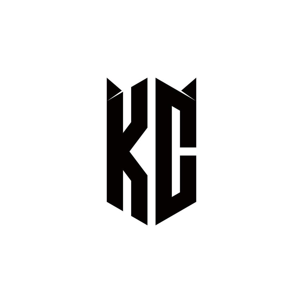 kc logotyp monogram med skydda form mönster mall vektor
