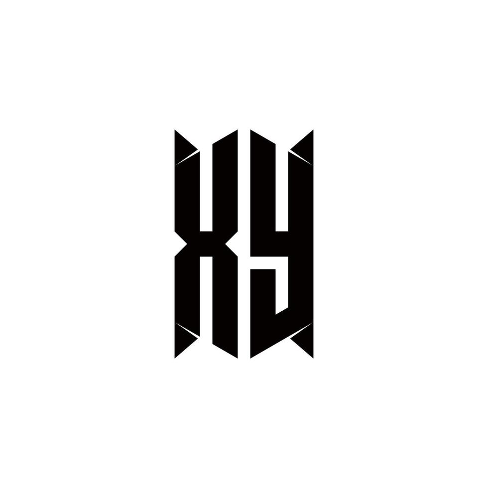 xy Logo Monogramm mit Schild gestalten Designs Vorlage vektor
