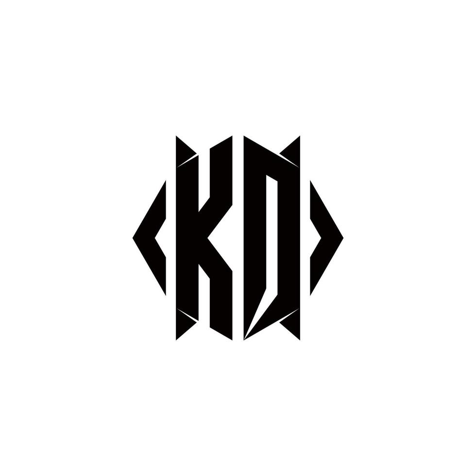 kq Logo Monogramm mit Schild gestalten Designs Vorlage vektor