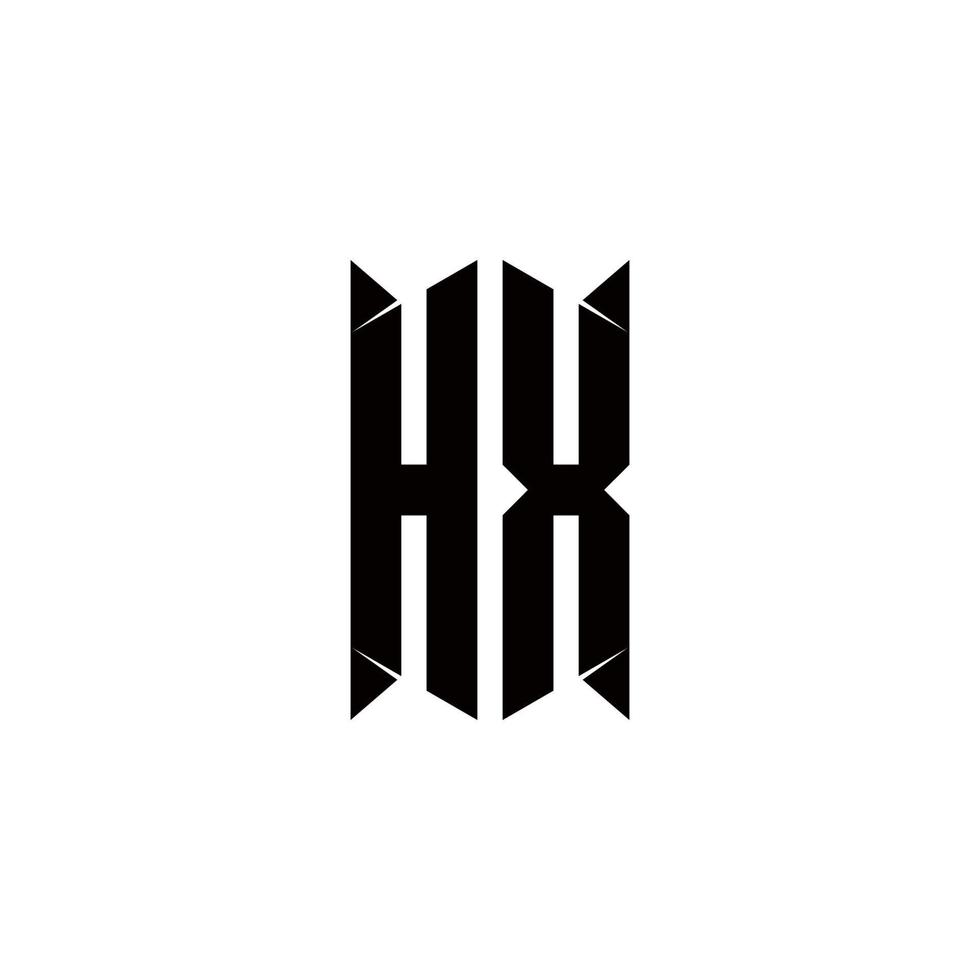 hx Logo Monogramm mit Schild gestalten Designs Vorlage vektor