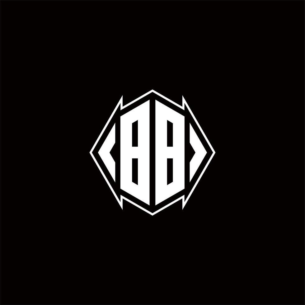 bb logotyp monogram med skydda form mönster mall vektor