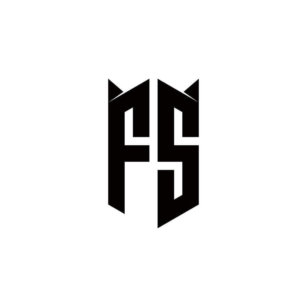 fs logotyp monogram med skydda form mönster mall vektor