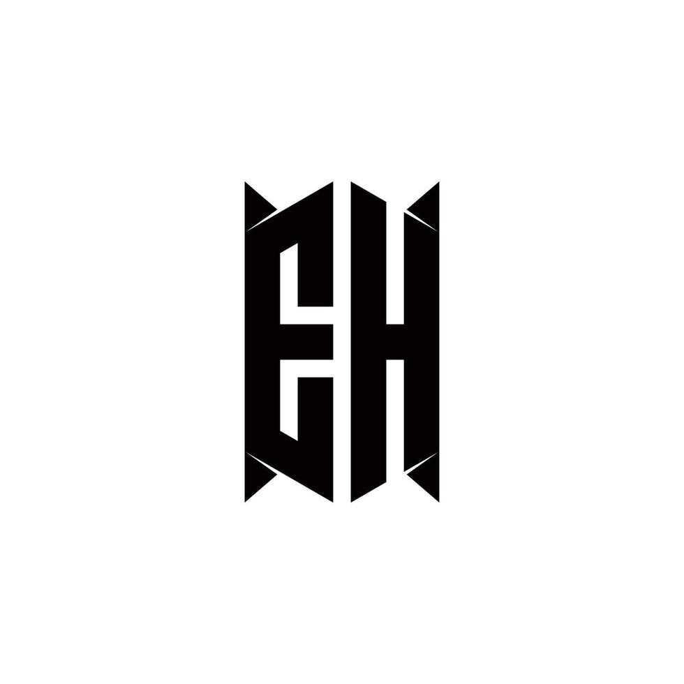 eh Logo Monogramm mit Schild gestalten Designs Vorlage vektor