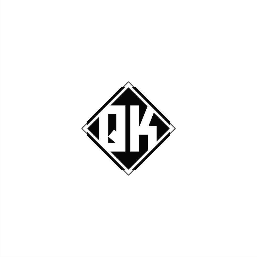 monogram logotyp design med diamant fyrkant form vektor