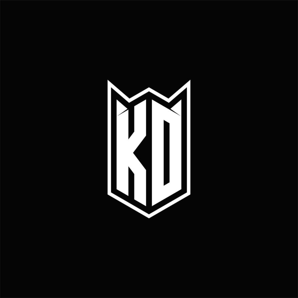 kd logotyp monogram med skydda form mönster mall vektor