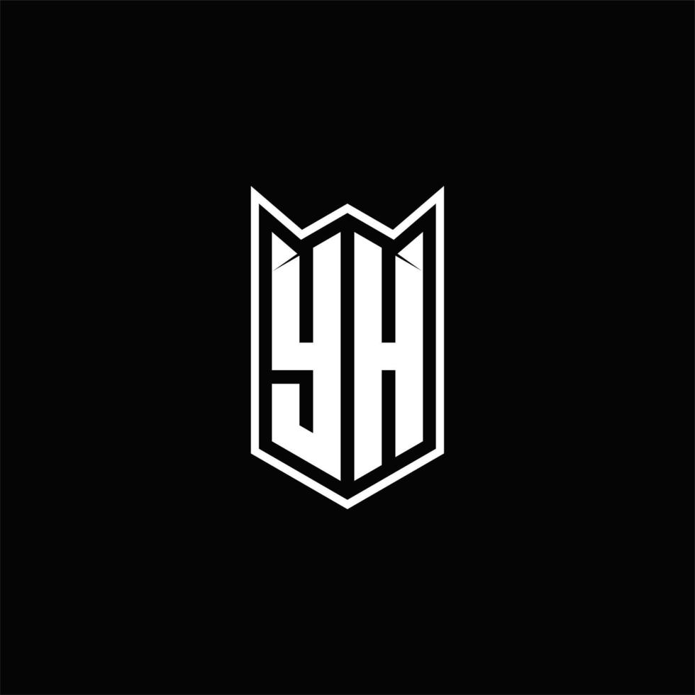 yh Logo Monogramm mit Schild gestalten Designs Vorlage vektor