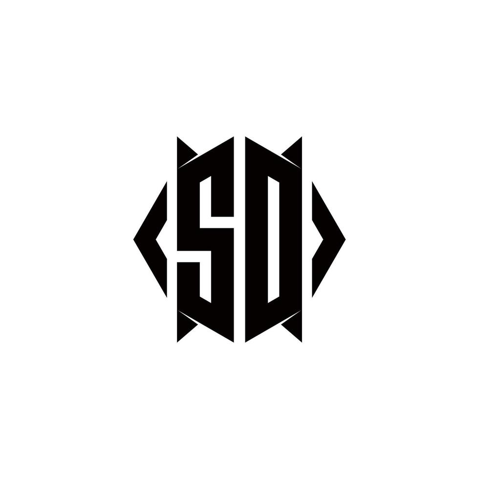 sd logotyp monogram med skydda form mönster mall vektor