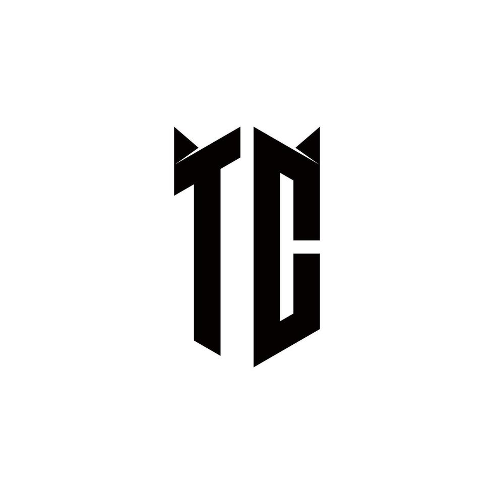 tc Logo Monogramm mit Schild gestalten Designs Vorlage vektor