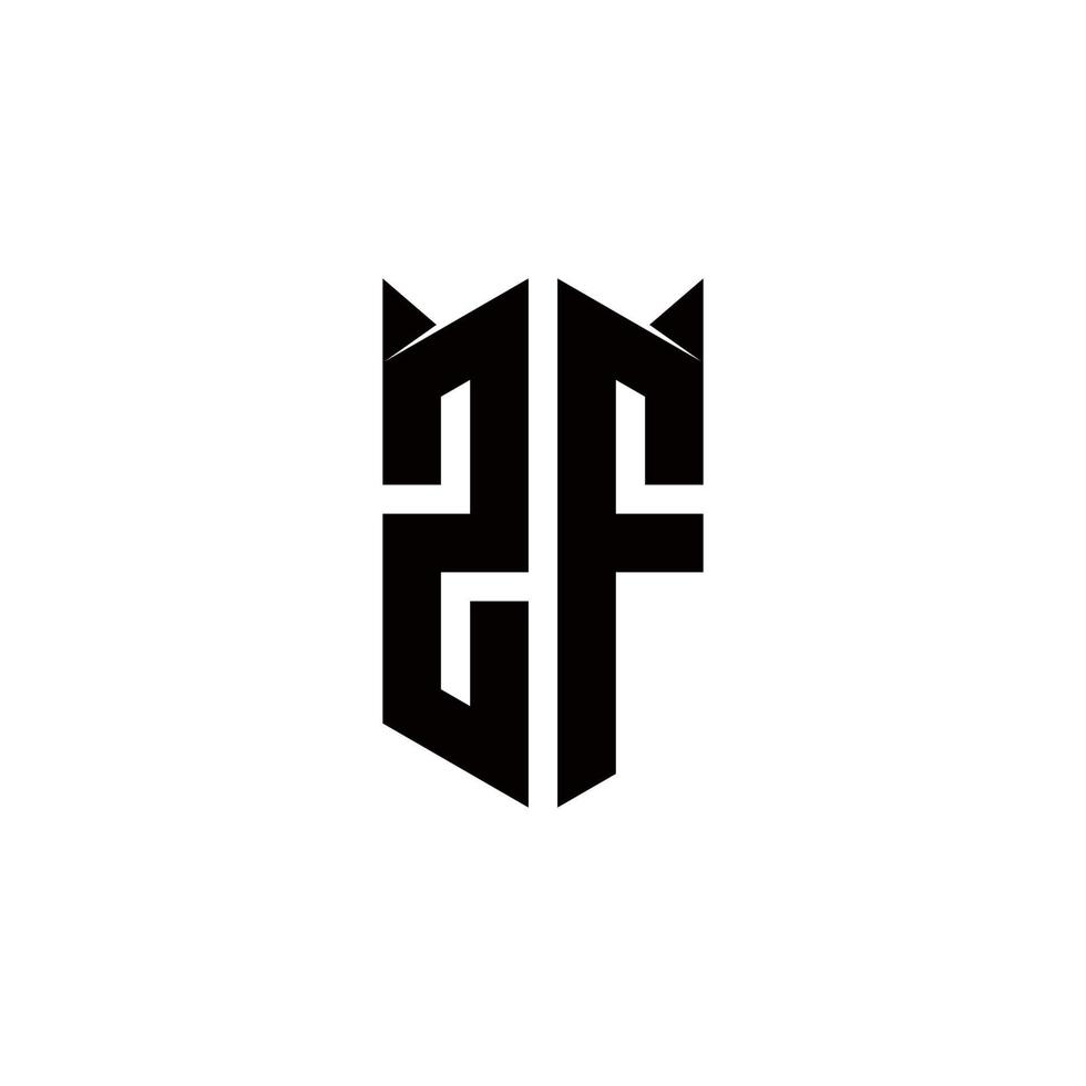 zf logotyp monogram med skydda form mönster mall vektor