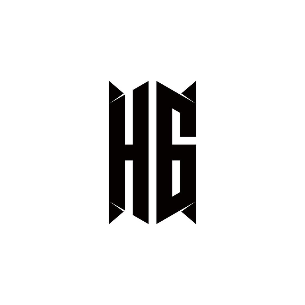 hg Logo Monogramm mit Schild gestalten Designs Vorlage vektor