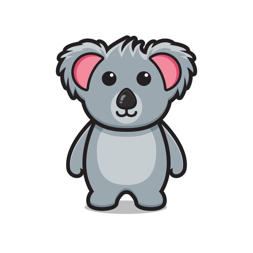 söt koala djur maskot karaktär tecknad vektor ikon illustration