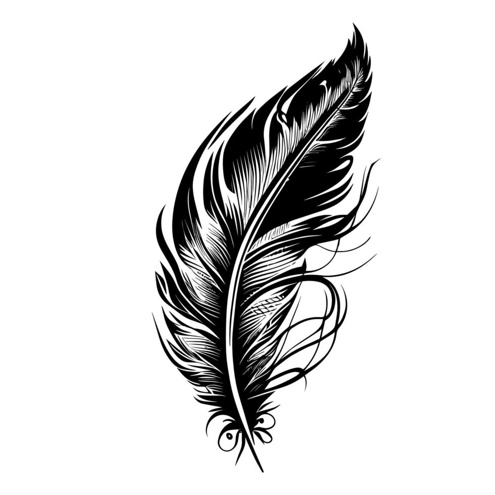 Feder Stammes- tätowieren Logo zum Inspiration und Spiritualität Flug von Freiheit vektor