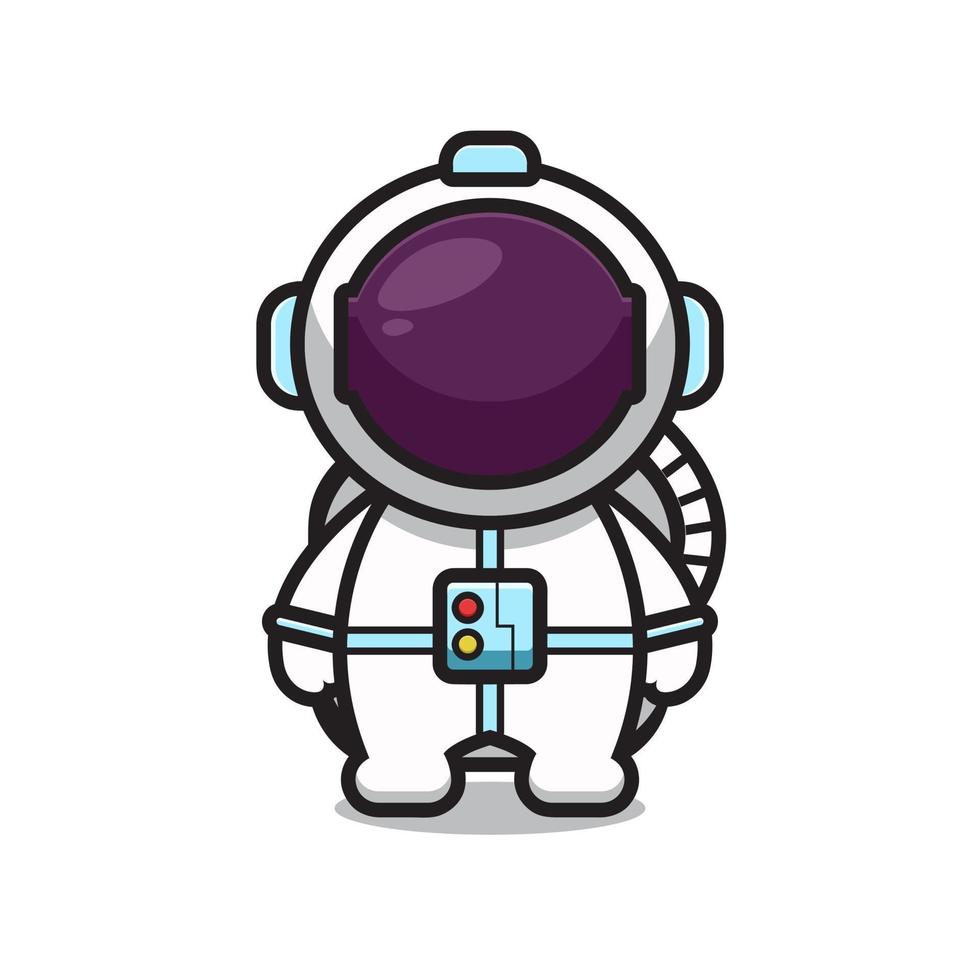 söt astronaut maskot karaktär tecknad vektor ikon illustration