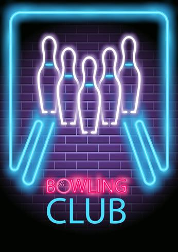 neon bowling vektor