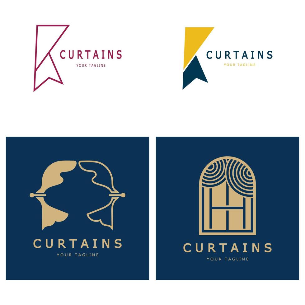 Vorhang Logo Illustration Vorlage, z Theater, Zuhause, Hotel und Wohnung, Möbel, Abzeichen, Vorhang Geschäft, Vektor