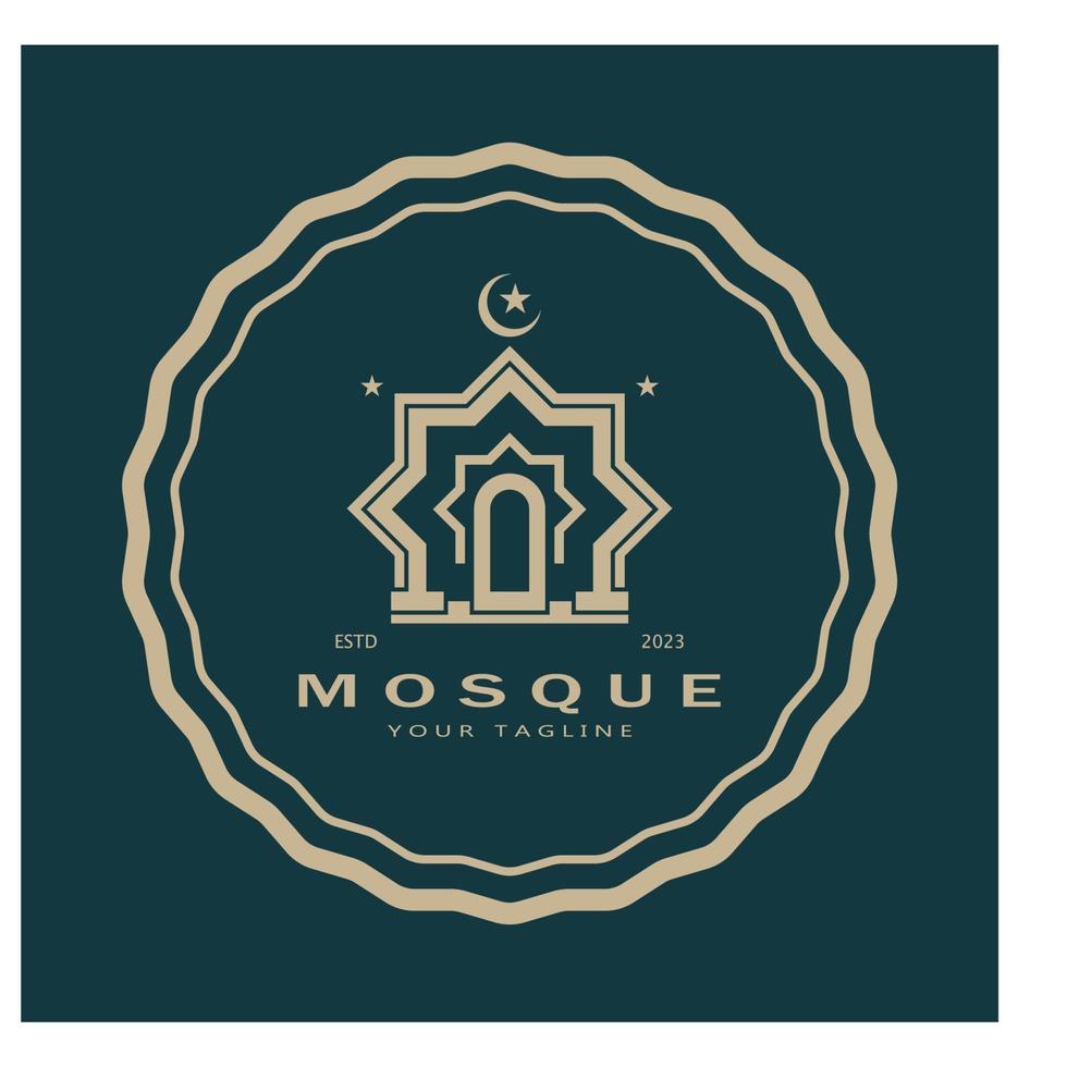 islamic moské logotyp vektor ikon mall