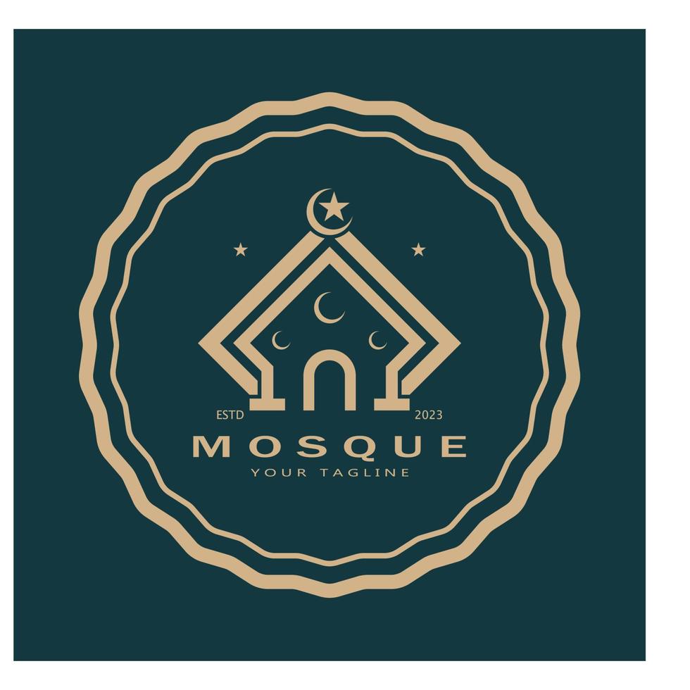 islamic moské logotyp vektor ikon mall