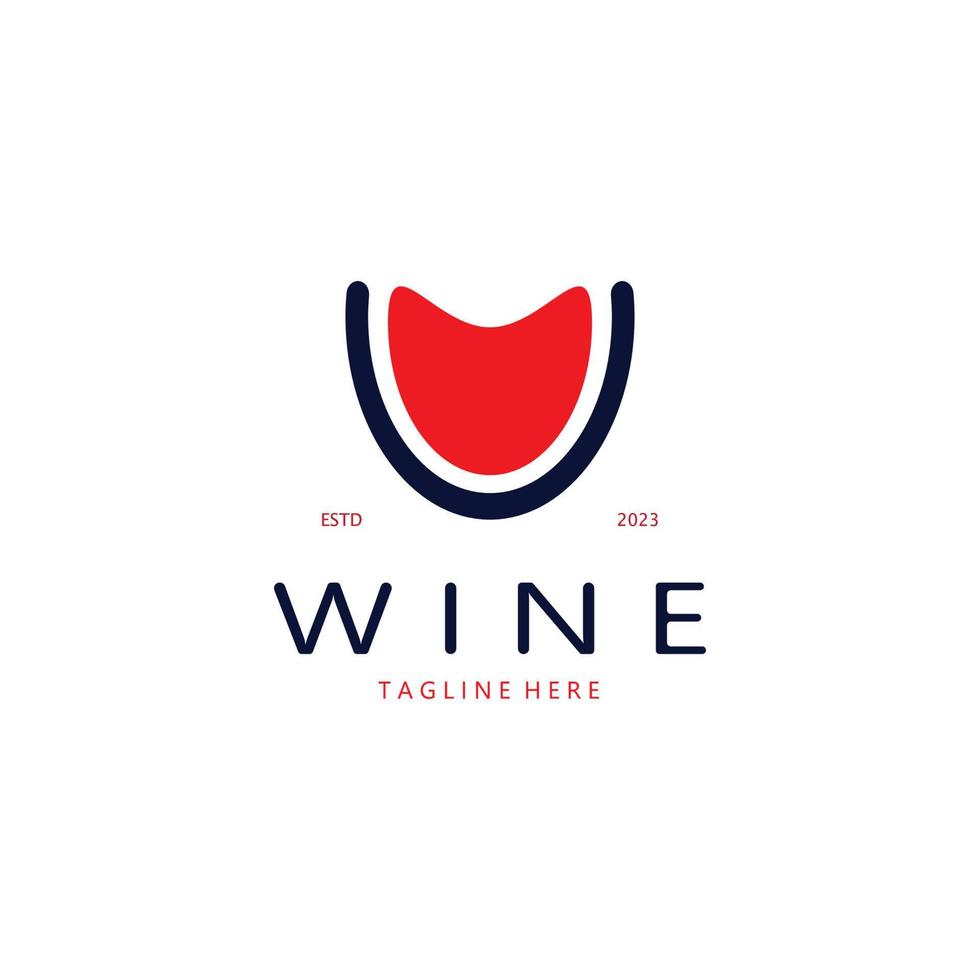 Wein-Logo-Design-Vorlage. Vektor-Illustration des Symbol-Vektors vektor