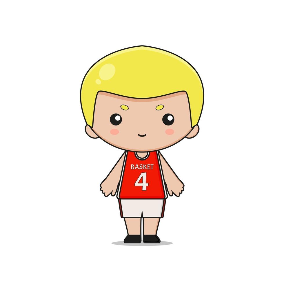 niedliche Basketballspieler-Maskottchenillustration vektor