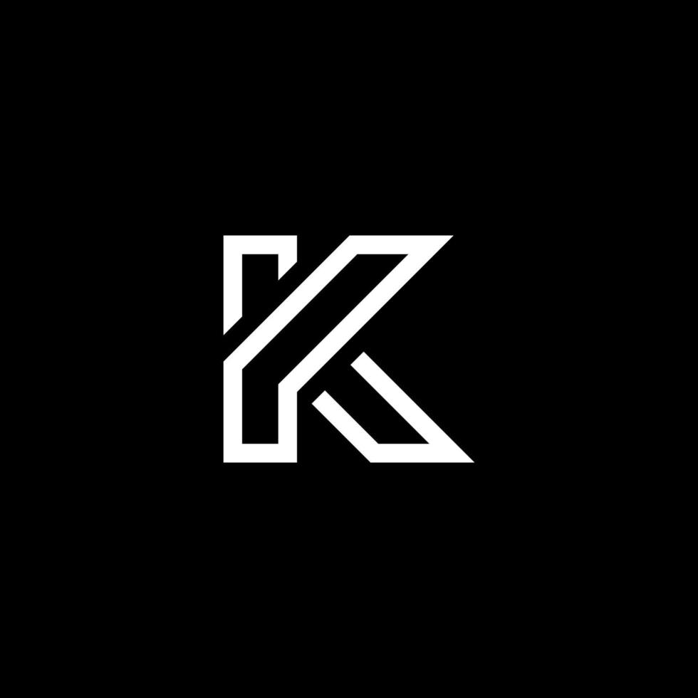 vit k brev logotyp på en svart bakgrund vektor