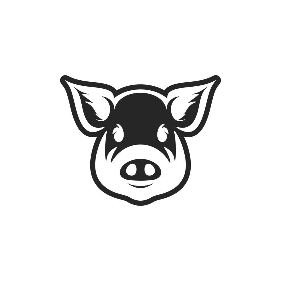 ein elegant Logo im schwarz und Weiß mit ein Schwein, perfekt zum Ihre Marke. vektor