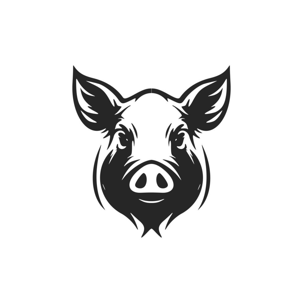 ein schwarz und Weiß Schwein Logo Vektor, perfekt zum branding Ihre Unternehmen elegant. vektor