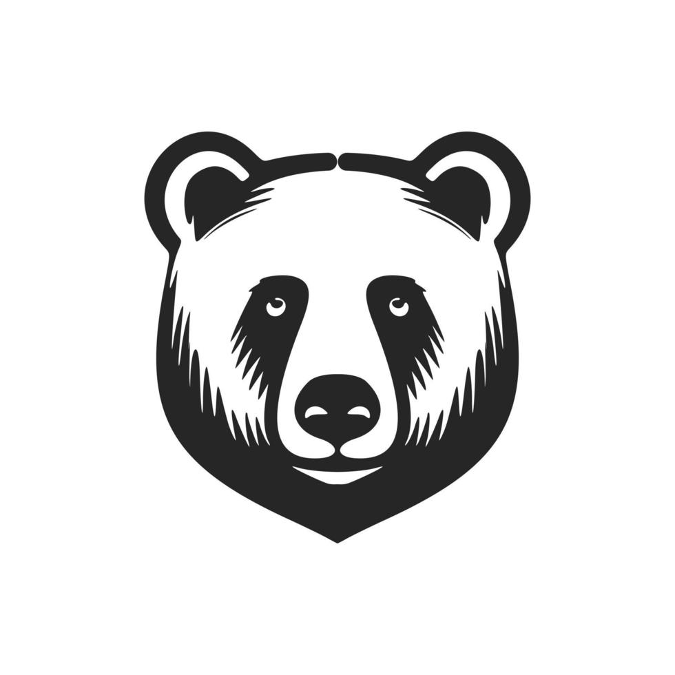 vit och svart Björn vektor logotyp elegant och snygg.