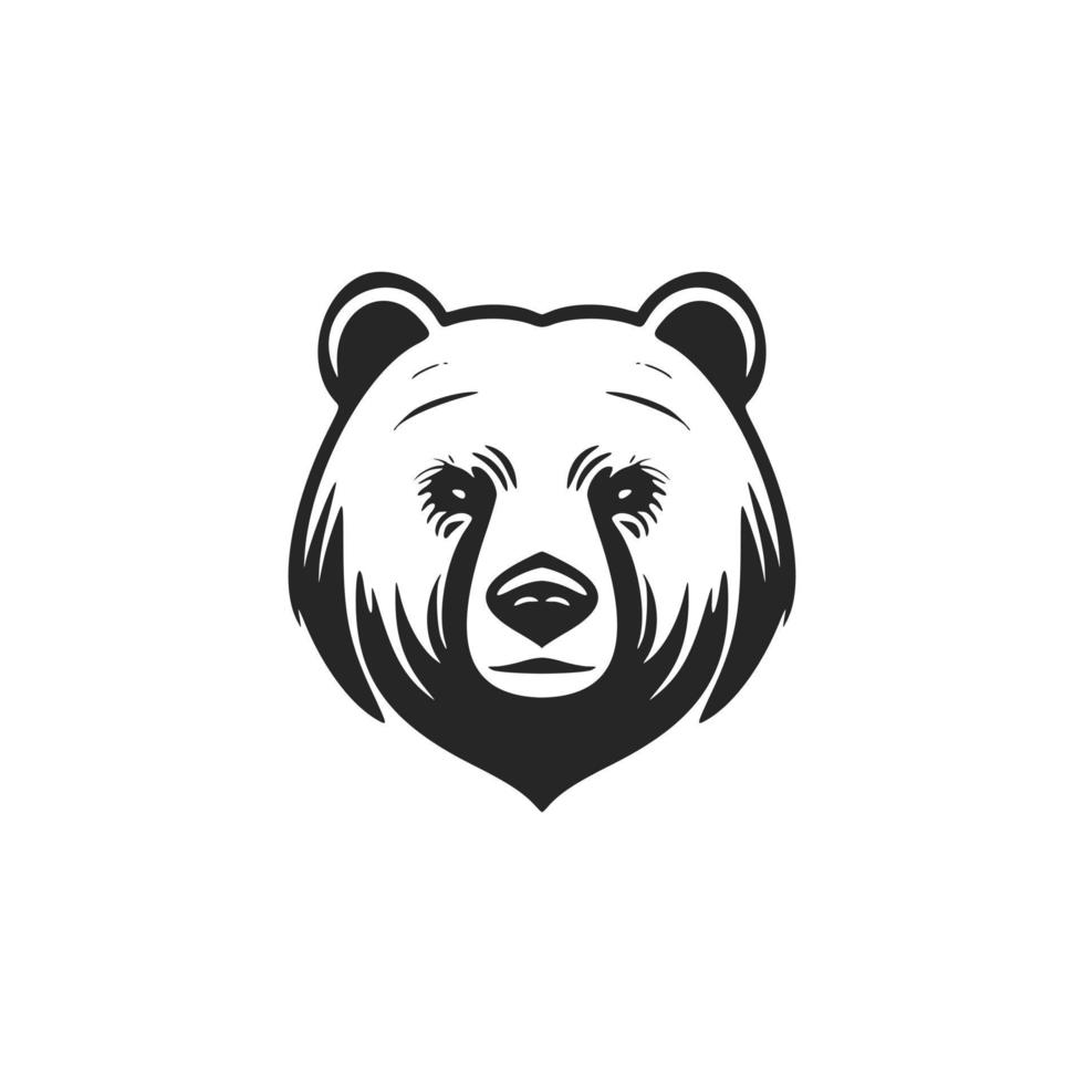 en sofistikerad svart och vit Björn vektor logotyp.