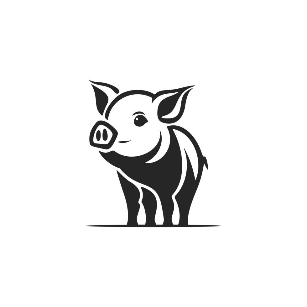 skapa en sofistikerad, svartvit gris logotyp för din företagets varumärke. vektor