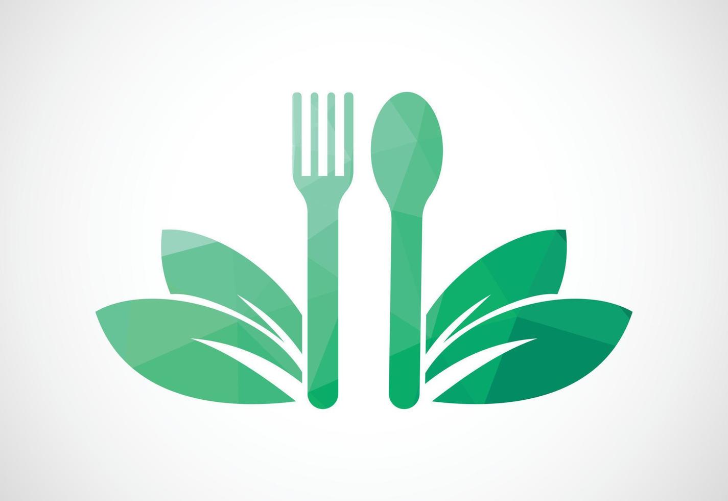 niedrig poly und bio Essen Logo Design, Vektor Design Vorlage