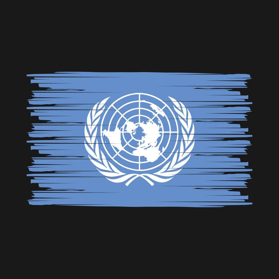Flaggenpinsel der Vereinten Nationen vektor