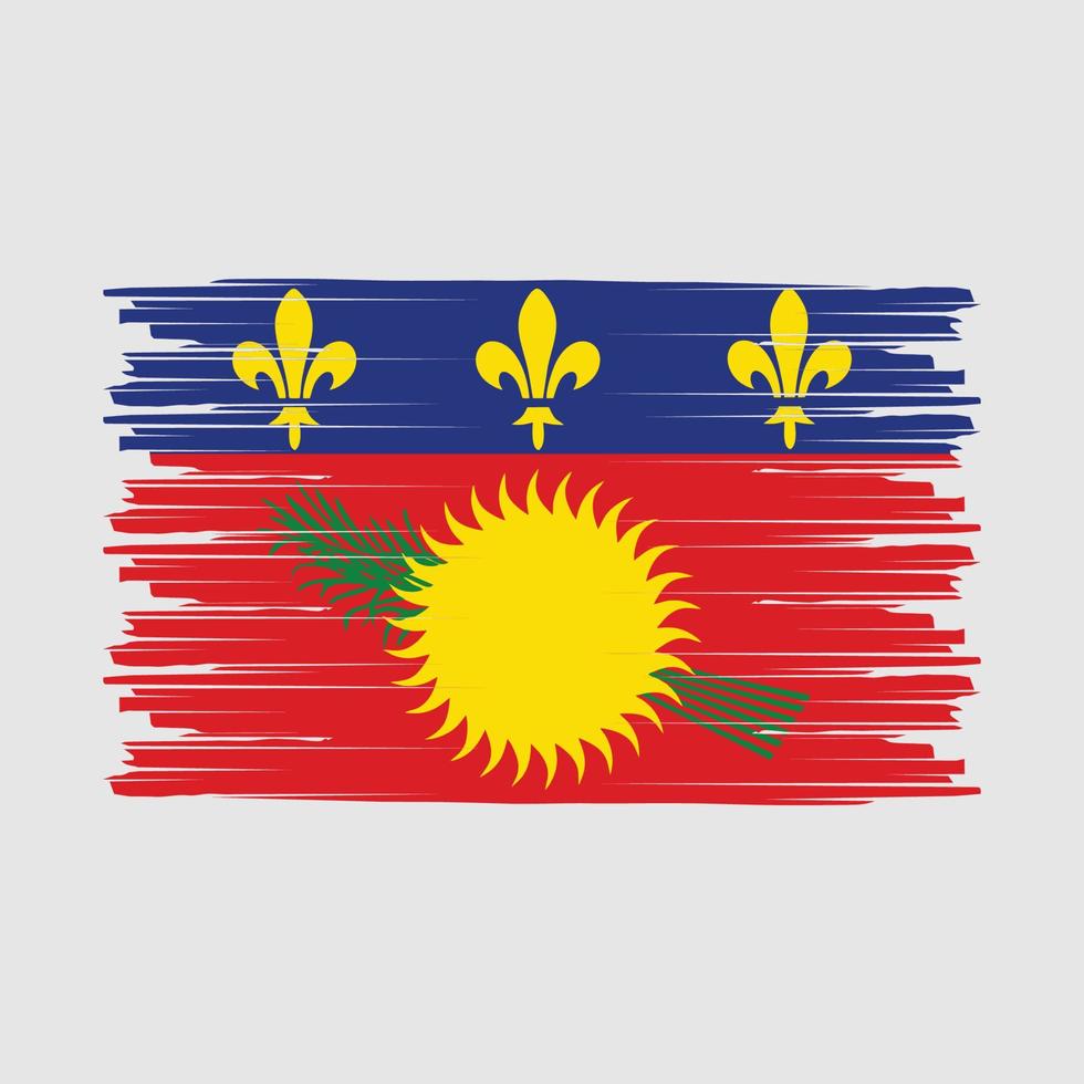 guadeloupe flagga borsta vektor