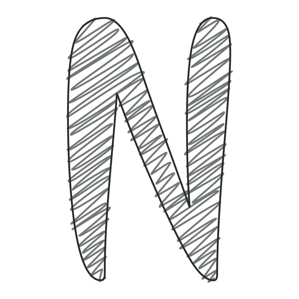3D-Darstellung des Buchstabens n vektor
