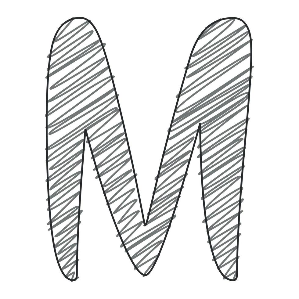3d illustration av brev m vektor