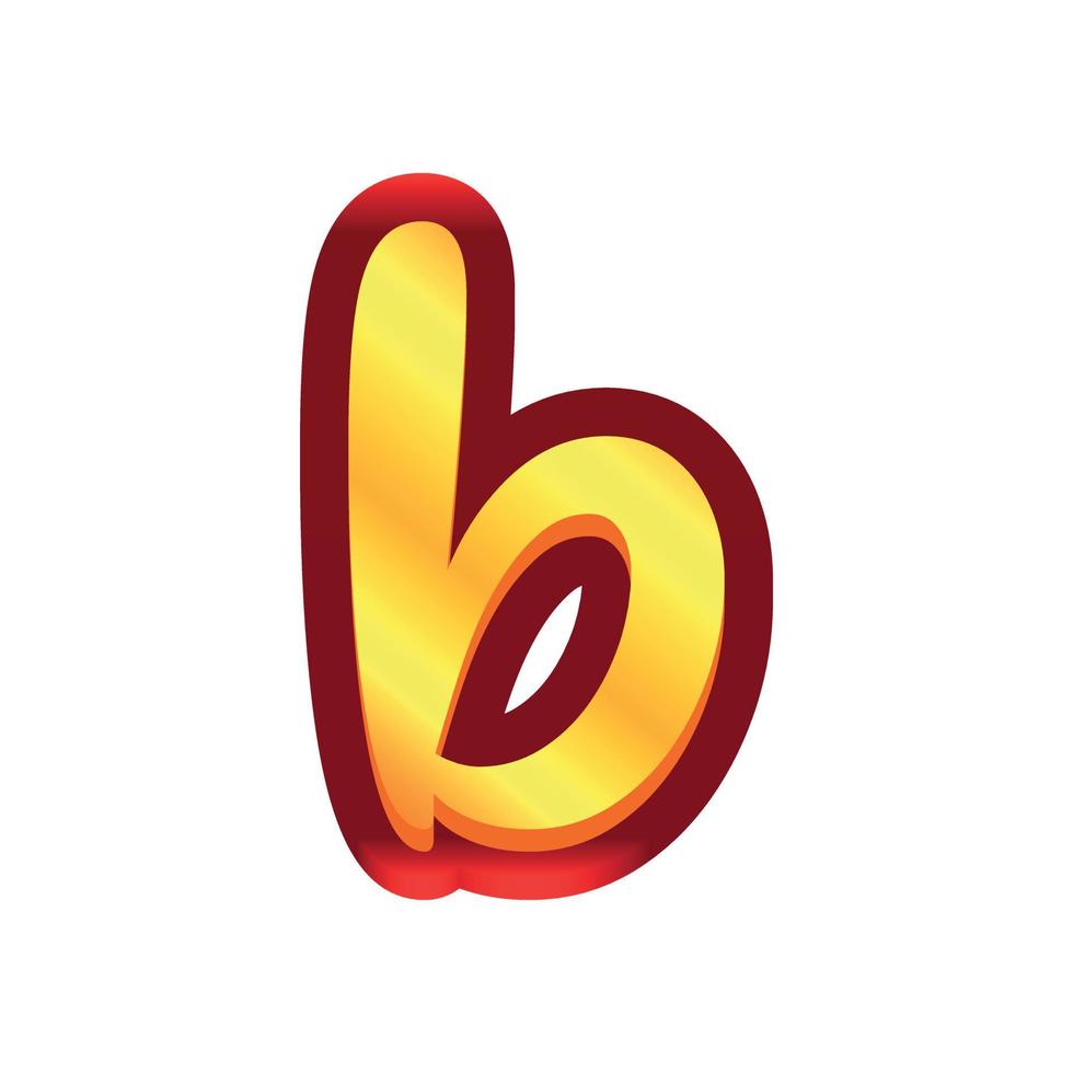 3D-Darstellung des kleinen Buchstaben b vektor