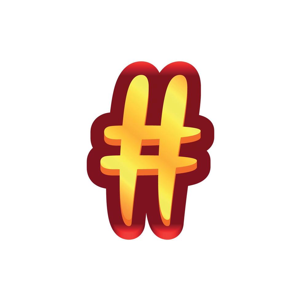 3D-Darstellung des Hashtags vektor