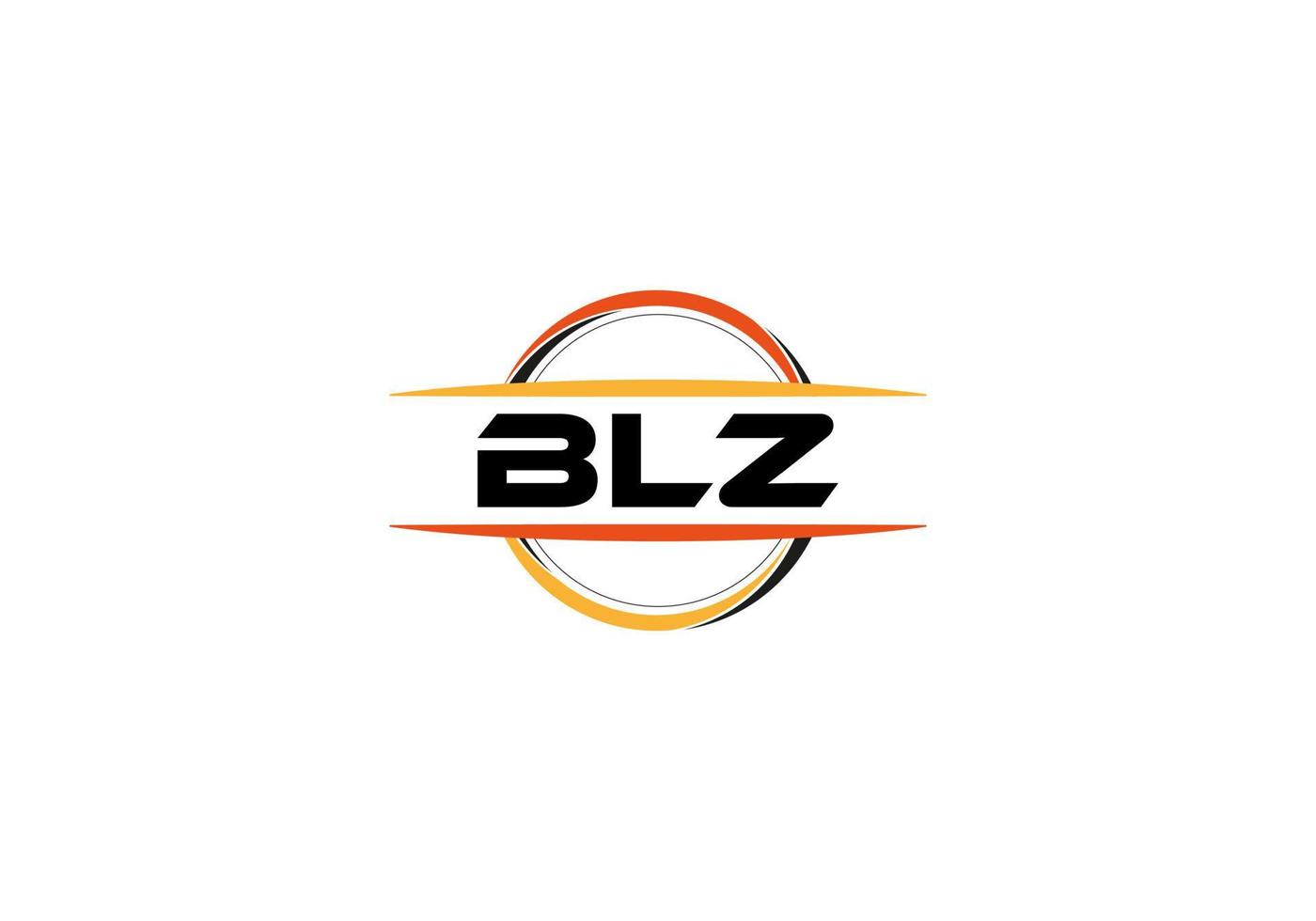 blz Brief Lizenzgebühren Ellipse gestalten Logo. blz Bürste Kunst Logo. blz Logo zum ein Unternehmen, Geschäft, und kommerziell verwenden. vektor