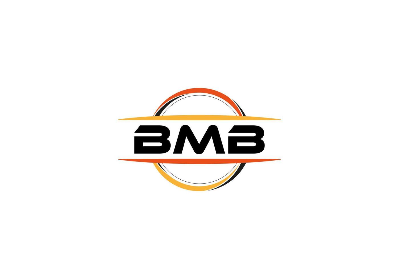 bmb brev royalty ellips form logotyp. bmb borsta konst logotyp. bmb logotyp för en företag, företag, och kommersiell använda sig av. vektor