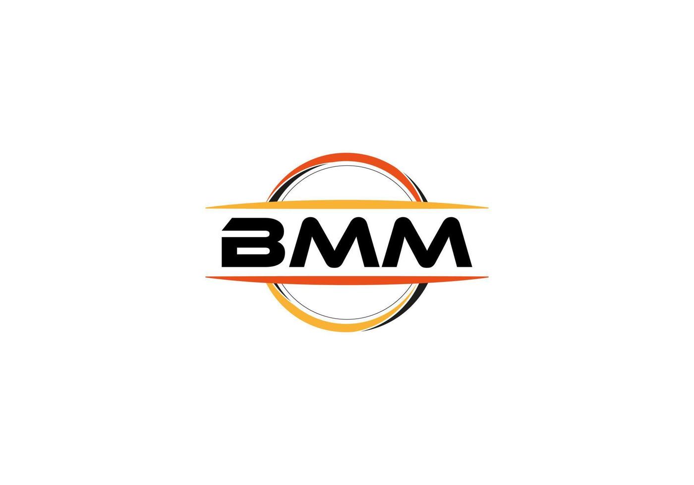 bmm Brief Lizenzgebühren Ellipse gestalten Logo. bmm Bürste Kunst Logo. bmm Logo zum ein Unternehmen, Geschäft, und kommerziell verwenden. vektor