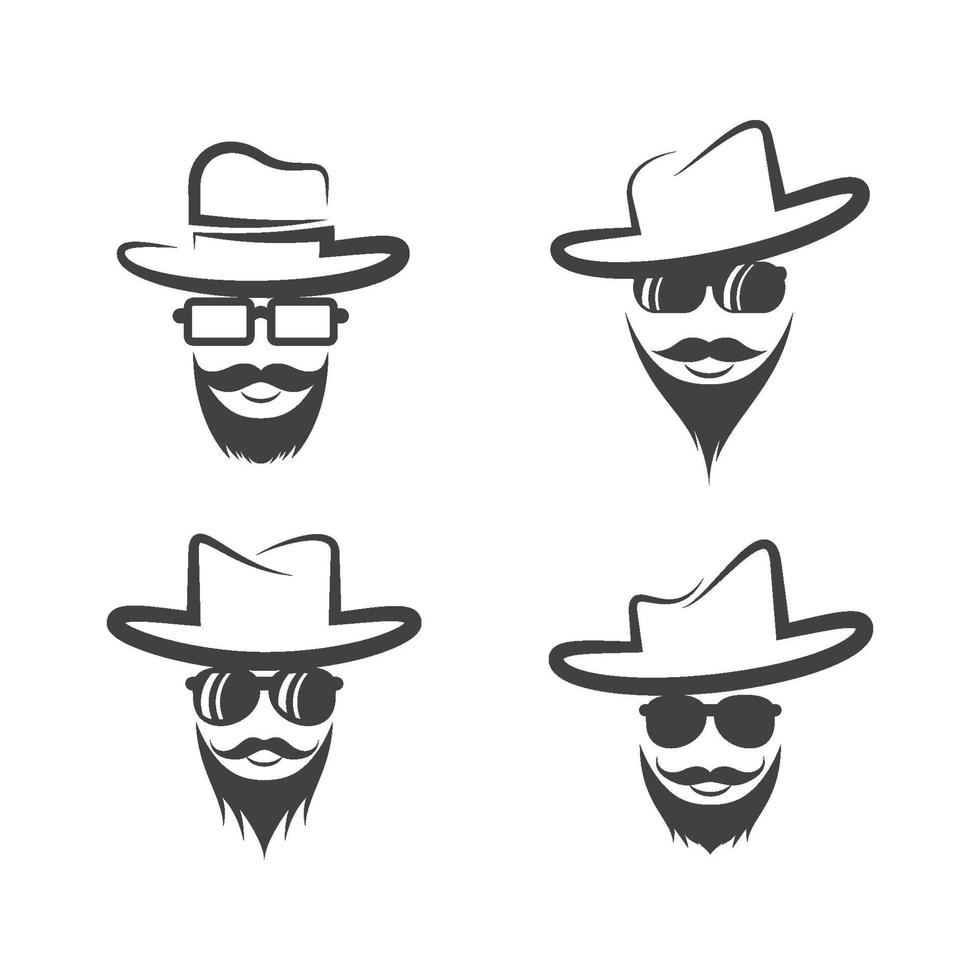 cowboyhatt logotyp bilder illustration set vektor